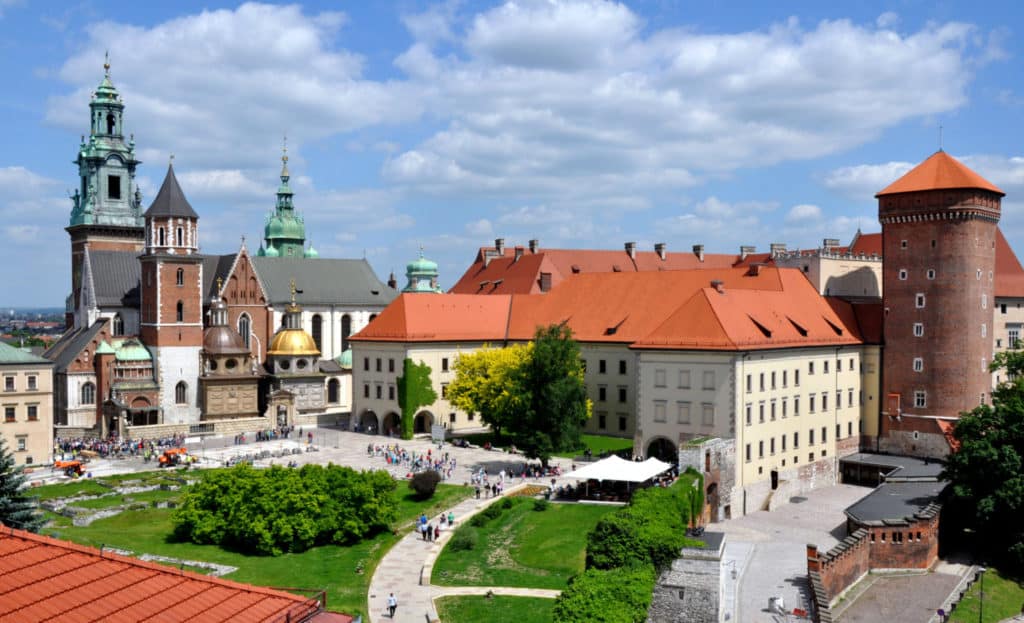 Wawel Castle Krakow, view on the Wawel Cathedral and Royal Kitchens