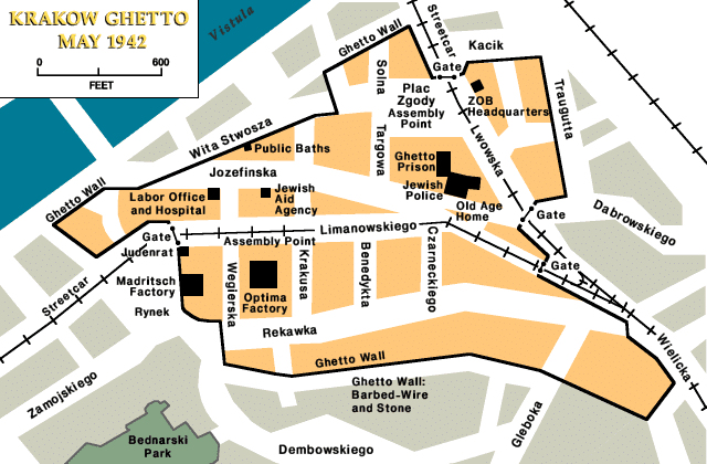 Krakow Ghetto map