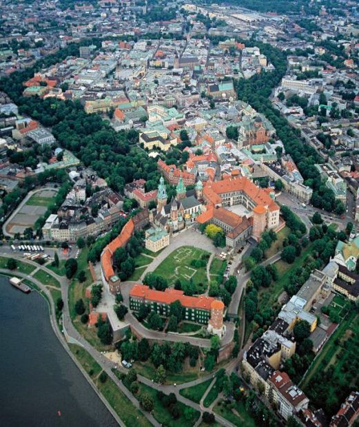 Ring of Planty surrounding the Old Town and the Wawel Hill