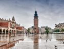 Krakow Main Square, view on the Cloth Hall and Town Hall Tower, Poland