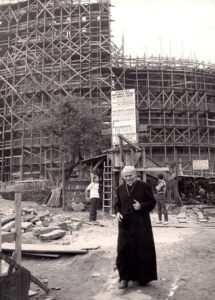Karol Wojtyla on the construction site of the first church in Nowa Huta