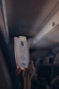 reading book flight