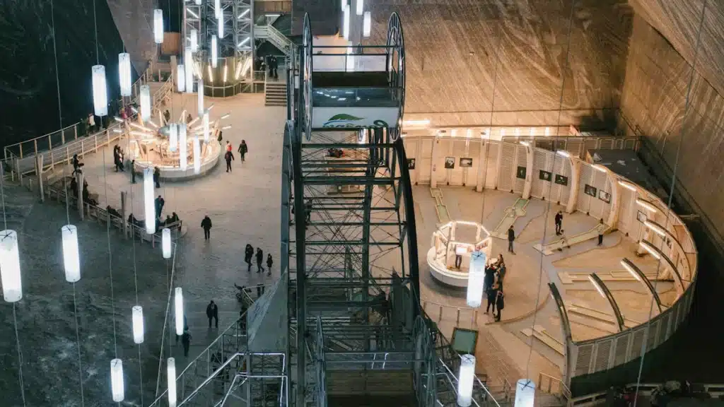 Main hall of the Salina Turda Mine in Romania