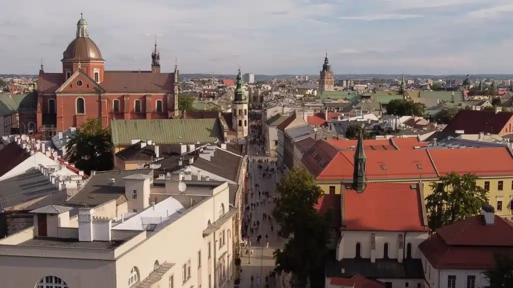 The Royal City of Krakow from bird's eye view. A wonderful destination for a weekend city break.