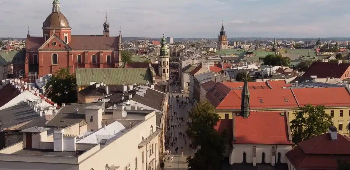 The Royal City of Krakow from bird's eye view. A wonderful destination for a weekend city break.