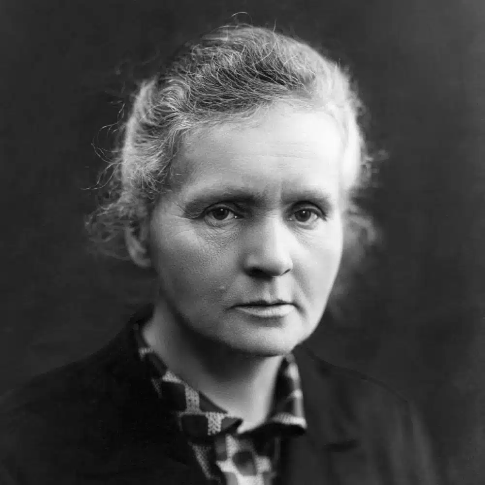 Picture of Marie Curie, one of the most famous Polish people, the inventor of two chemical elements and a pioneer in the science of radiology