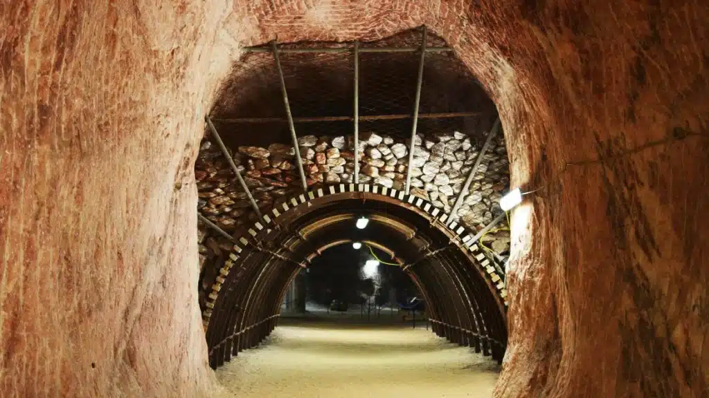 Interesting looking tunnel inside the Polish Salt Mine in Klodawa