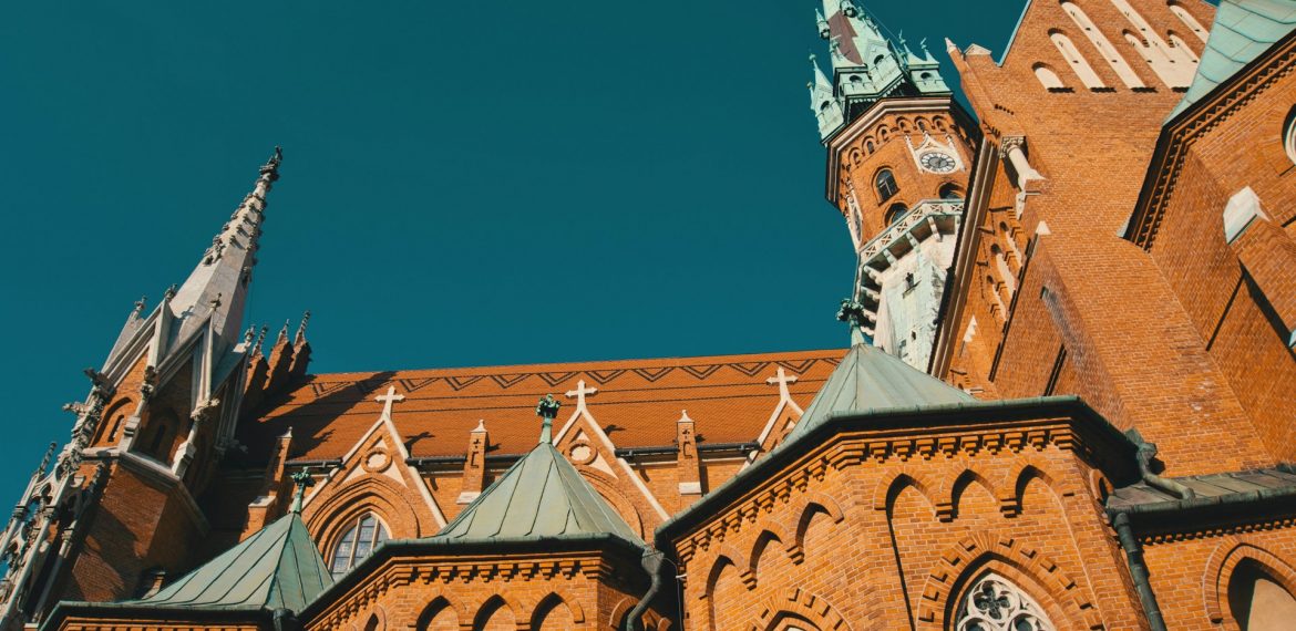 krakow church orange wall